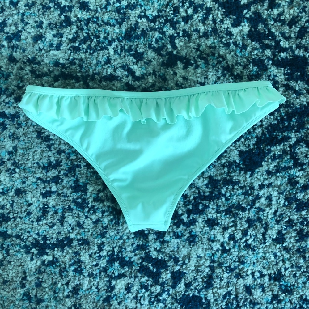 victoria’s secret mint frill bathing suit bottoms